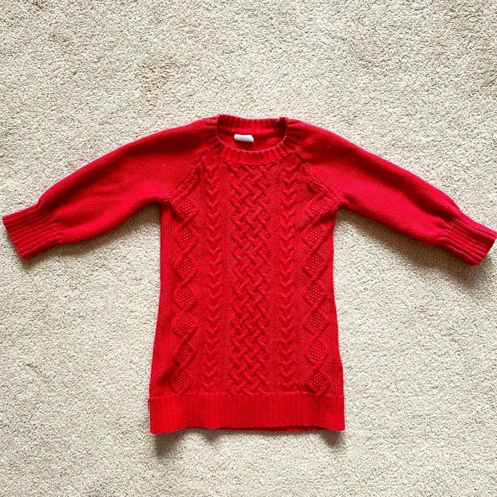 🧶GAP | Red cable knit sweater dress